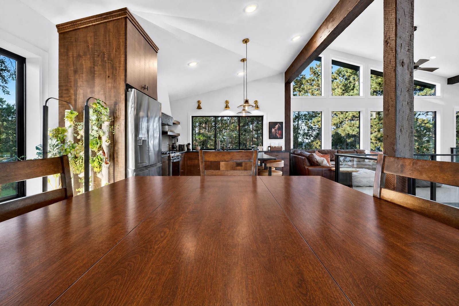 From the dining table through to the kitchen.